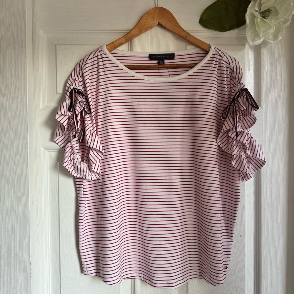 Tommy Hilfiger Women’s Striped Short Sleeve Top Sz. L
